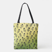 Nahtlose Schwarz-Flora-Motive Tasche (Rückseite)