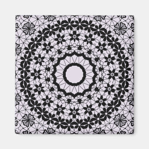 Nahtlose schwarze Spitze zarte retro ornamentale r Magnet