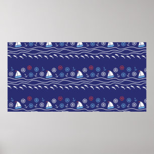 Nahtlose Seemannsform. Vintage Darstellung. Poster