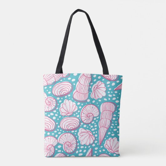 Nahtlose Seemöglichkeit mit verschiedenen Muscheln Tasche (Rückseite)