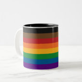 Nahtlose, sich wiederholende, inklusive Rainbow-Pr Zweifarbige Tasse (Vorderseite Links)