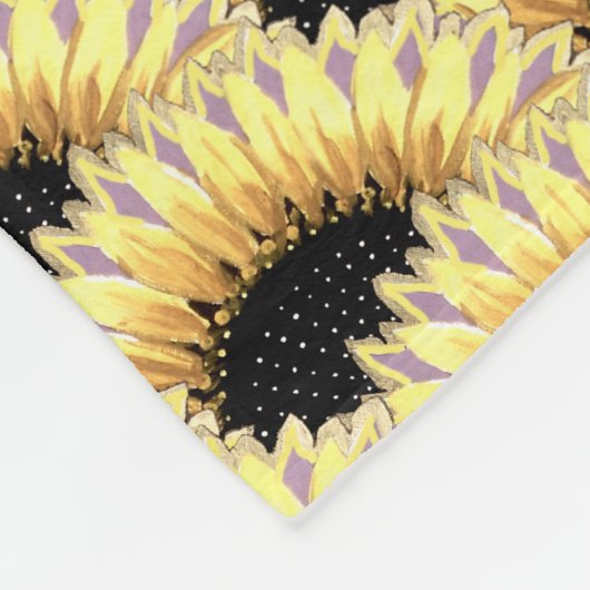 Nahtlose Sonnenblumenmuster Fleecedecke (Ecke)