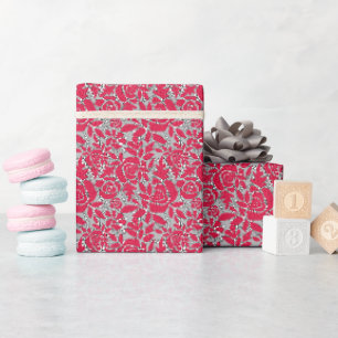 Nahtlose Spitzen romantische Retro Vintage rote sp Geschenkpapier
