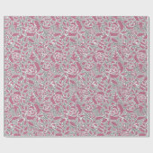 Nahtlose Spitzen-Rose romantisches Retro-Vintages Geschenkpapier (Flach)