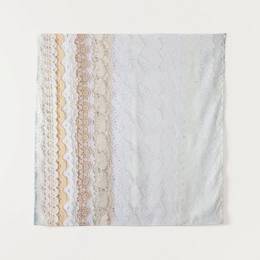 Nahtlose Spitzen-Sammlung: Texturen aus Stoff Wandteppich (Vorderseite (Horizontal))