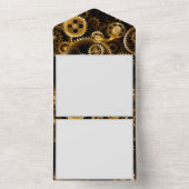 Nahtlose Steampunk-Messinggeräte All In One Einladung (Innen Boden)