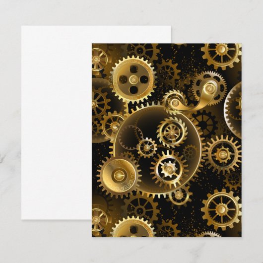 Nahtlose Steampunk-Messinggeräte Ankündigung (Vorne/Hinten)