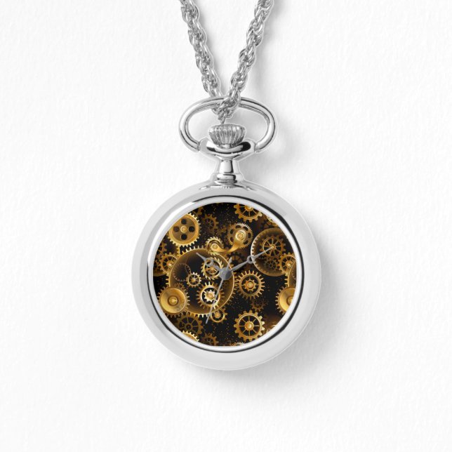 Nahtlose Steampunk-Messinggeräte Armbanduhr (Vorderseite)