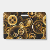Nahtlose Steampunk-Messinggeräte Ausweis (Rückseite)