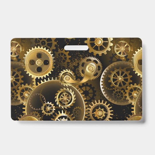Nahtlose Steampunk-Messinggeräte Ausweis (Vorderseite)