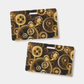 Nahtlose Steampunk-Messinggeräte Ausweis (Vorder- & Rückseite)