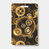 Nahtlose Steampunk-Messinggeräte Ausweis (Rückseite)