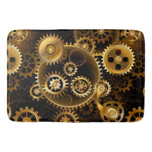Nahtlose Steampunk-Messinggeräte Badematte