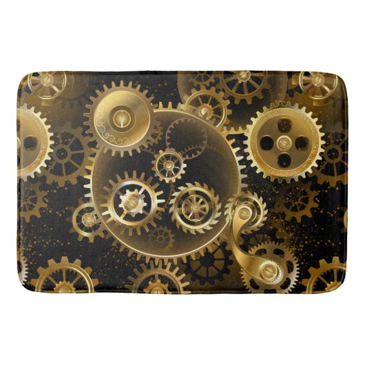 Nahtlose Steampunk-Messinggeräte Badematte (Vorderseite)