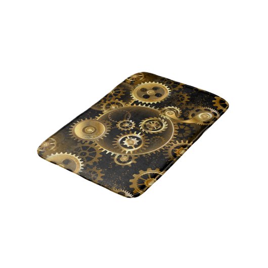 Nahtlose Steampunk-Messinggeräte Badematte (Schrägansicht)
