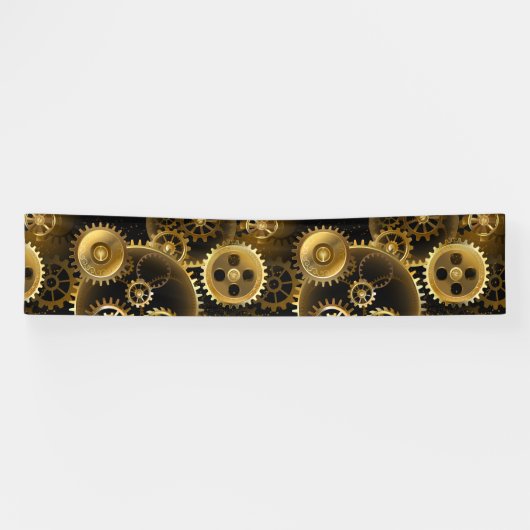 Nahtlose Steampunk-Messinggeräte Banner (Horizontal)