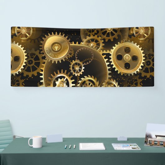 Nahtlose Steampunk-Messinggeräte Banner (Messe)