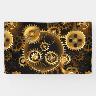 Nahtlose Steampunk-Messinggeräte Banner