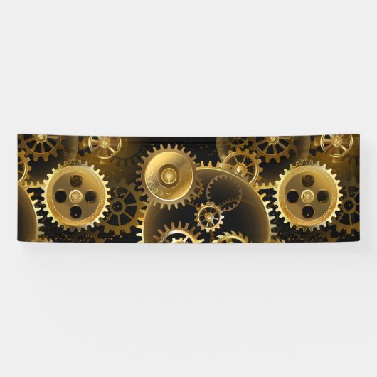 Nahtlose Steampunk-Messinggeräte Banner (Horizontal)