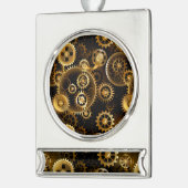 Nahtlose Steampunk-Messinggeräte Banner-Ornament Silber (Links)