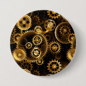 Nahtlose Steampunk-Messinggeräte Button (Vorderseite)