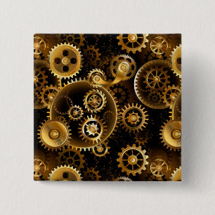 Nahtlose Steampunk-Messinggeräte Button