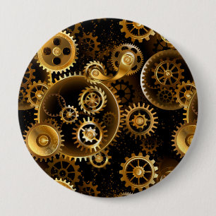 Nahtlose Steampunk-Messinggeräte Button