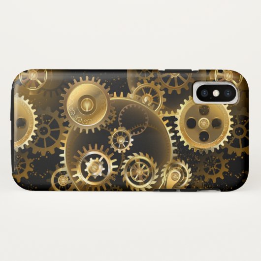 Nahtlose Steampunk-Messinggeräte Case-Mate iPhone Hülle (Rückseite (Horizontal))