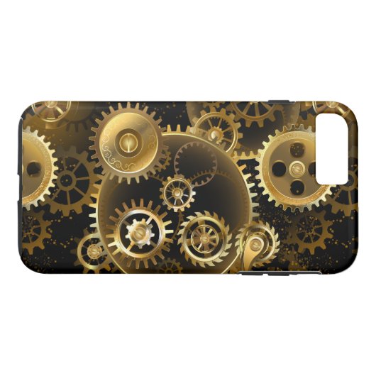 Nahtlose Steampunk-Messinggeräte Case-Mate iPhone Hülle (Rückseite (Horizontal))