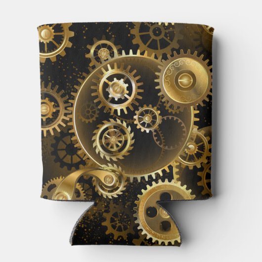 Nahtlose Steampunk-Messinggeräte Dosenkühler (Rückseite)