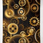 Nahtlose Steampunk-Messinggeräte Dreifach Gefaltete Karte (Innenseite Mitte)