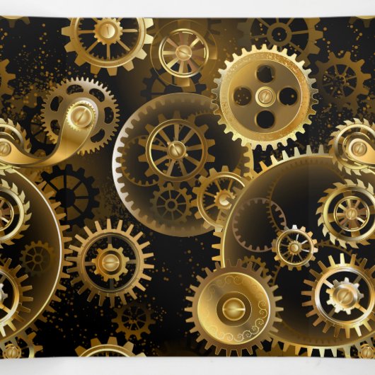 Nahtlose Steampunk-Messinggeräte Dreifach-gefaltete Programmkarte (Innenseite Mitte)