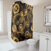 Nahtlose Steampunk-Messinggeräte Duschvorhang (Beispiel)