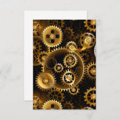 Nahtlose Steampunk-Messinggeräte Einladung (Vorne/Hinten)