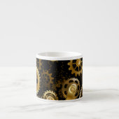 Nahtlose Steampunk-Messinggeräte Espressotasse (Vorderseite)