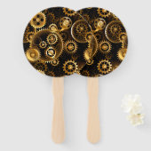 Nahtlose Steampunk-Messinggeräte Fächer (Vorne und Hinten)