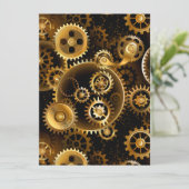 Nahtlose Steampunk-Messinggeräte Feiertagskarte (Stehend Vorderseite)