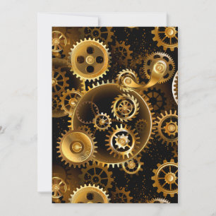 Nahtlose Steampunk-Messinggeräte Feiertagskarte
