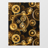 Nahtlose Steampunk-Messinggeräte Fensteraufkleber (Blatt)