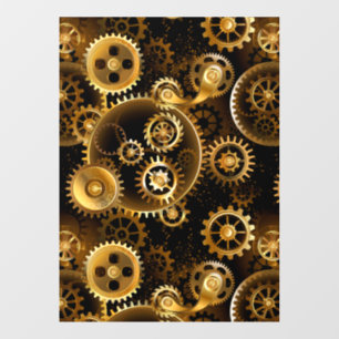 Nahtlose Steampunk-Messinggeräte Fensteraufkleber