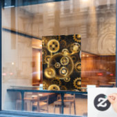 Nahtlose Steampunk-Messinggeräte Fensteraufkleber (Café-Fenster)