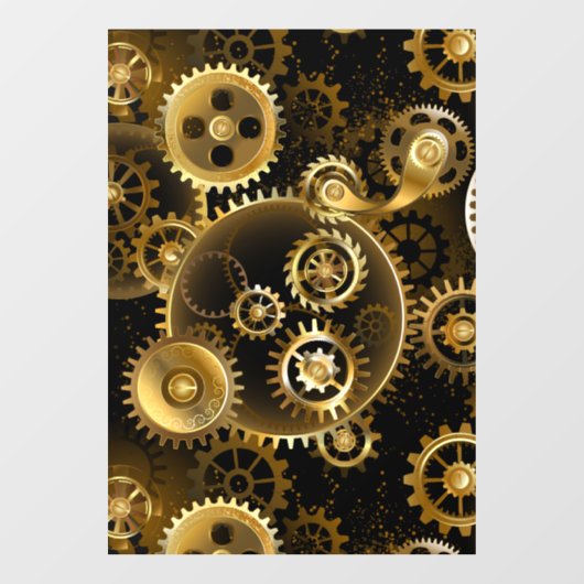 Nahtlose Steampunk-Messinggeräte Fensteraufkleber (Blatt)