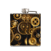 Nahtlose Steampunk-Messinggeräte Flachmann (Rückseite)