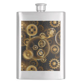 Nahtlose Steampunk-Messinggeräte Flachmann (Vorderseite)