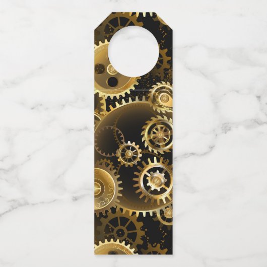 Nahtlose Steampunk-Messinggeräte Flaschenanhänger (Rückseite)