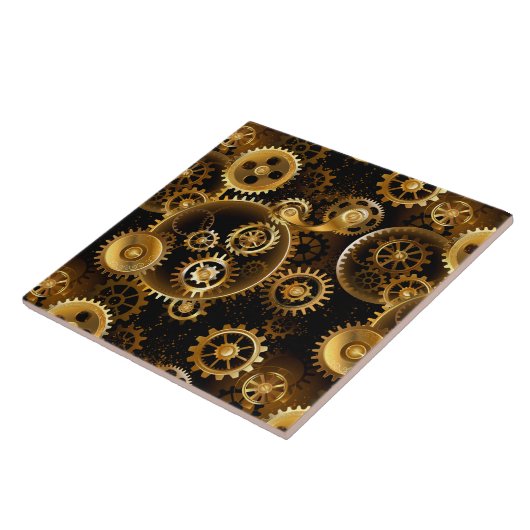 Nahtlose Steampunk-Messinggeräte Fliese (Seite)