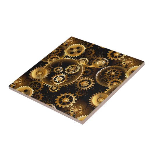 Nahtlose Steampunk-Messinggeräte Fliese (Seite)