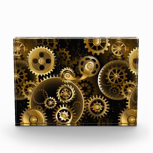Nahtlose Steampunk-Messinggeräte Fotoblock (Vorderseite)