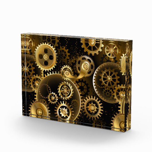 Nahtlose Steampunk-Messinggeräte Fotoblock (Rechts)