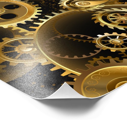 Nahtlose Steampunk-Messinggeräte Fotodruck (Ecke)